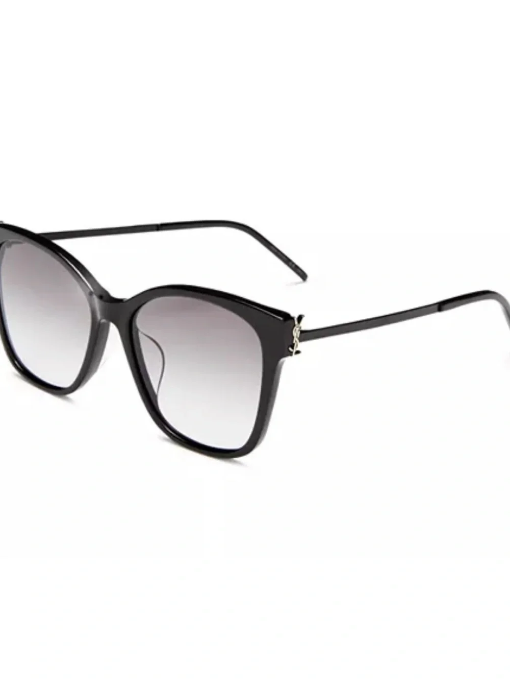 Saint Laurent Black Cat-Eye Sunglasses with Gradient Lenses SL M48S/K 002